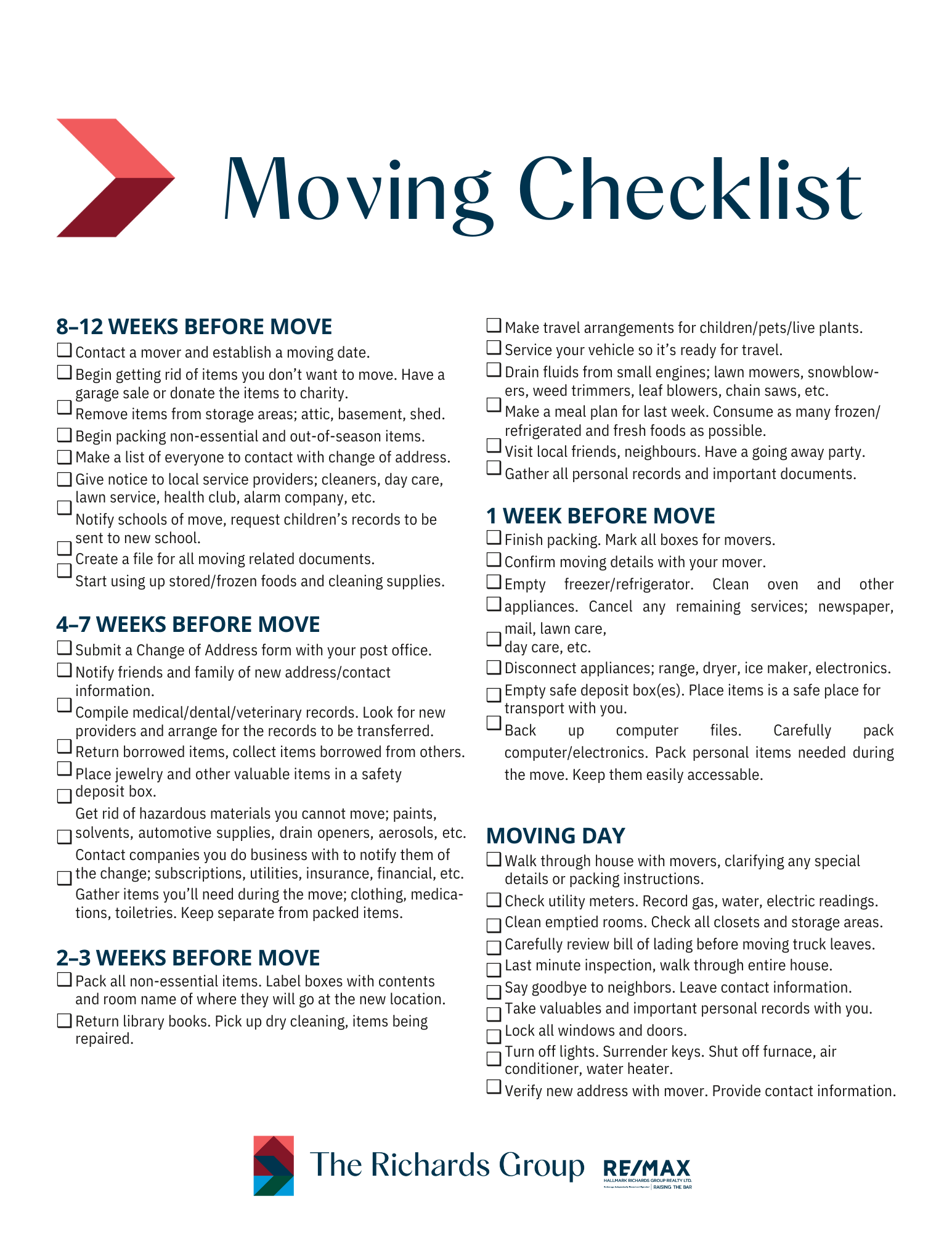 moving checklist
