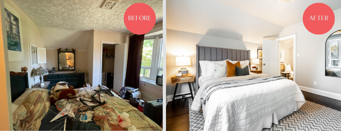 Before and After Bedroom 2